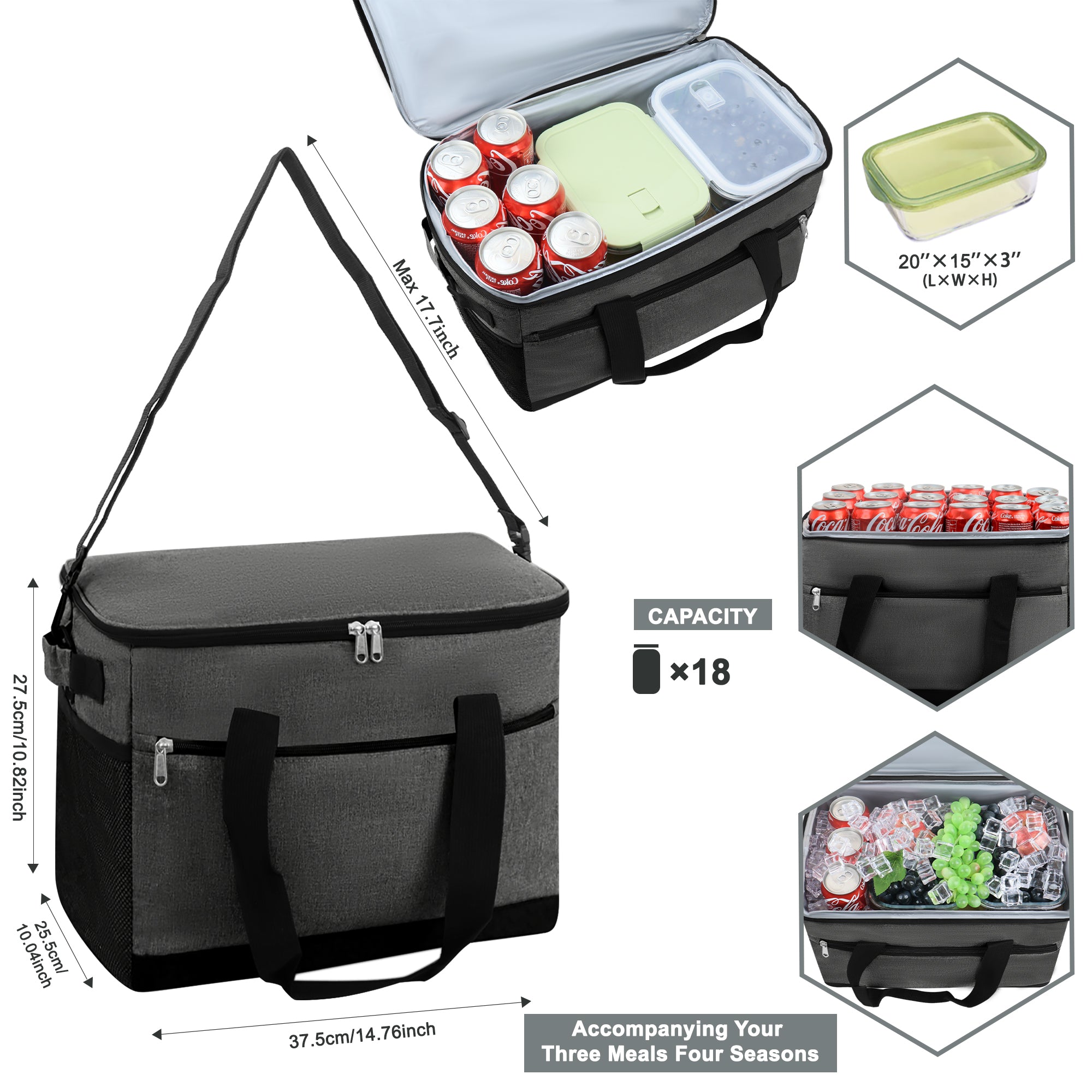 BAGMARVELL Large Insulated Lunch Bag