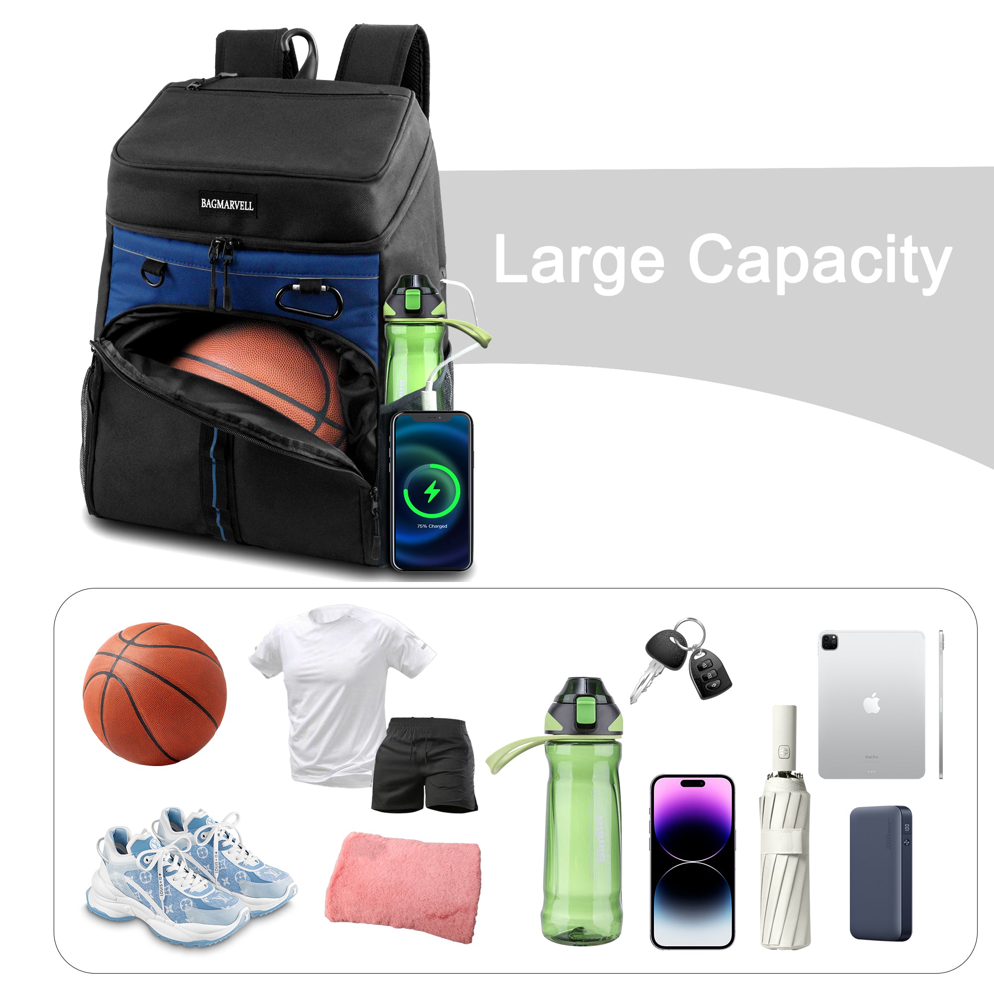BAGMARVELL Large athletic backpack
