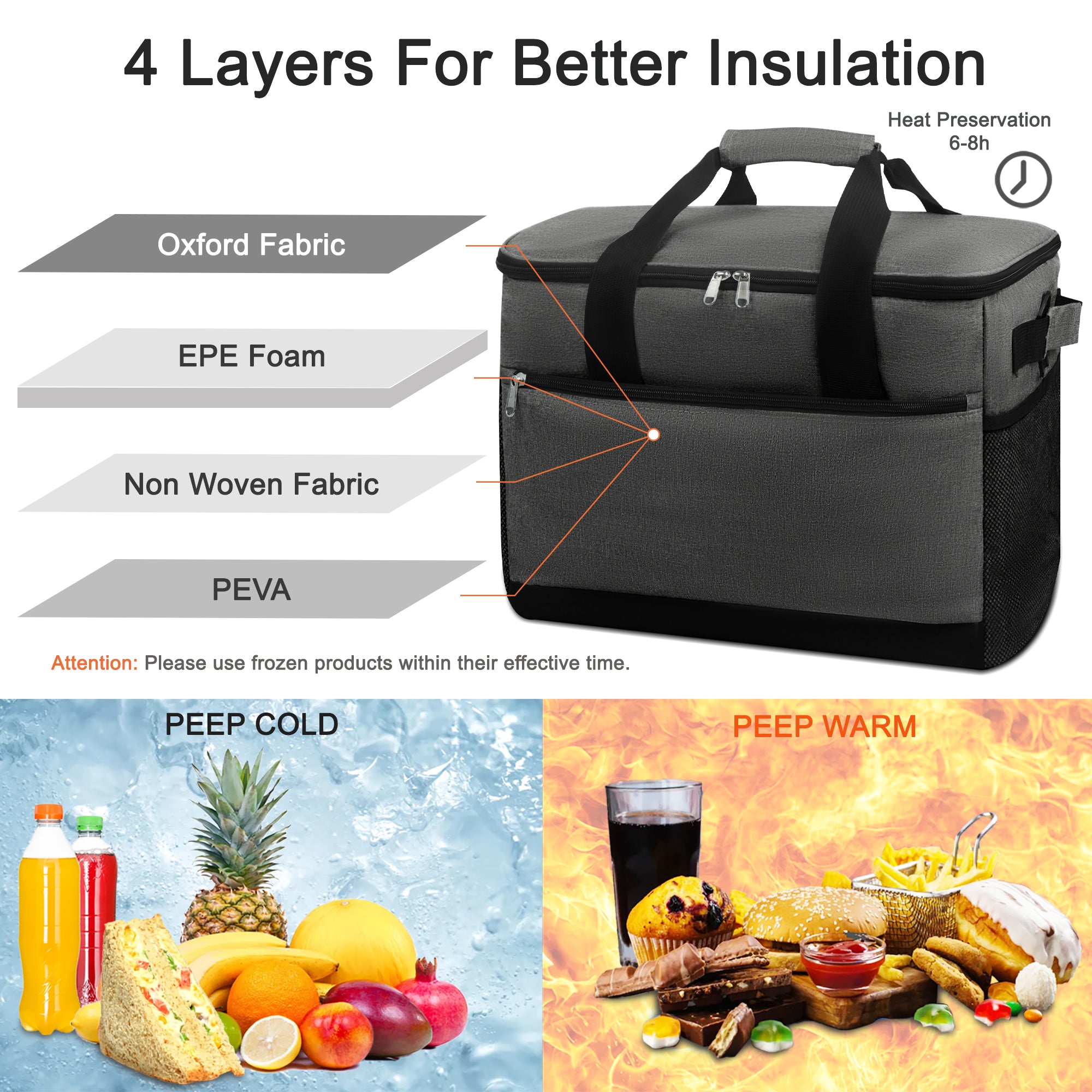 BAGMARVELL Large Insulated Lunch Bag
