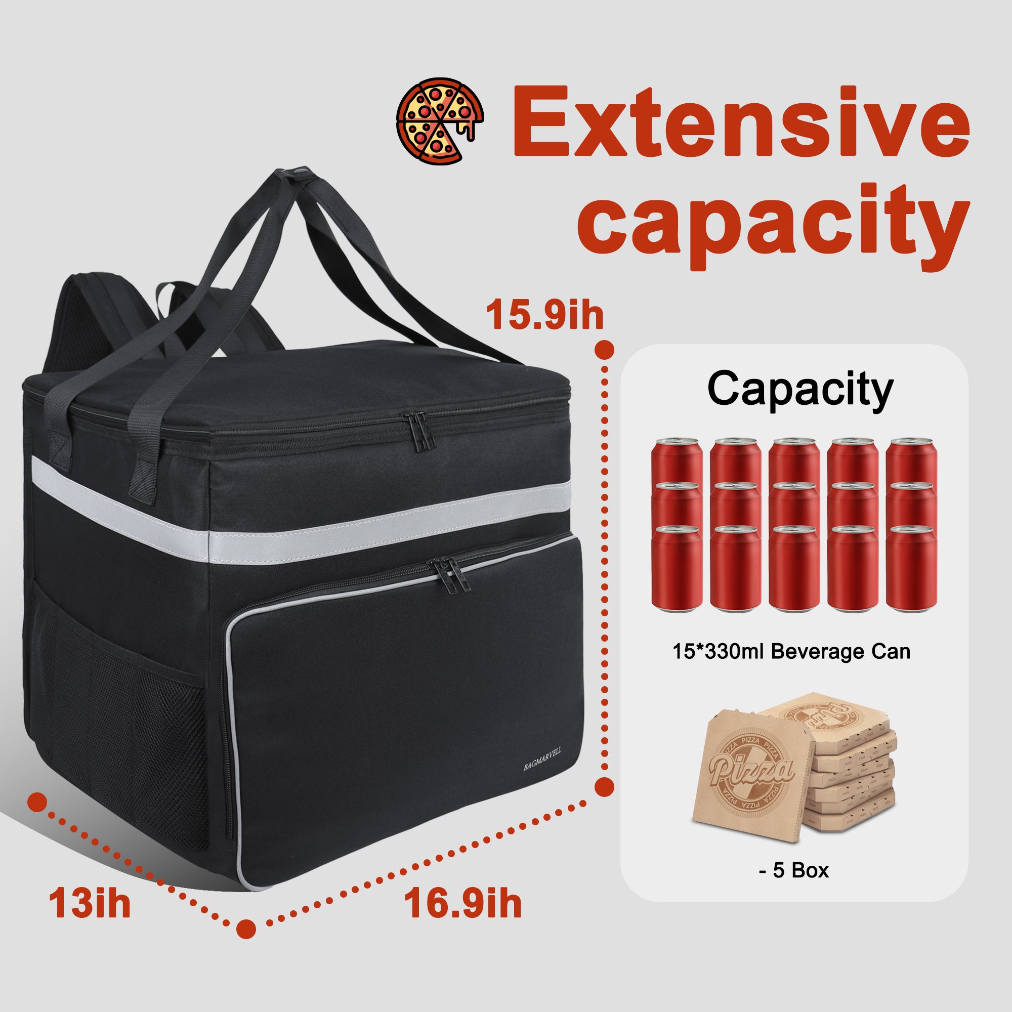 BAGMARVELL Food Delivery Backpack