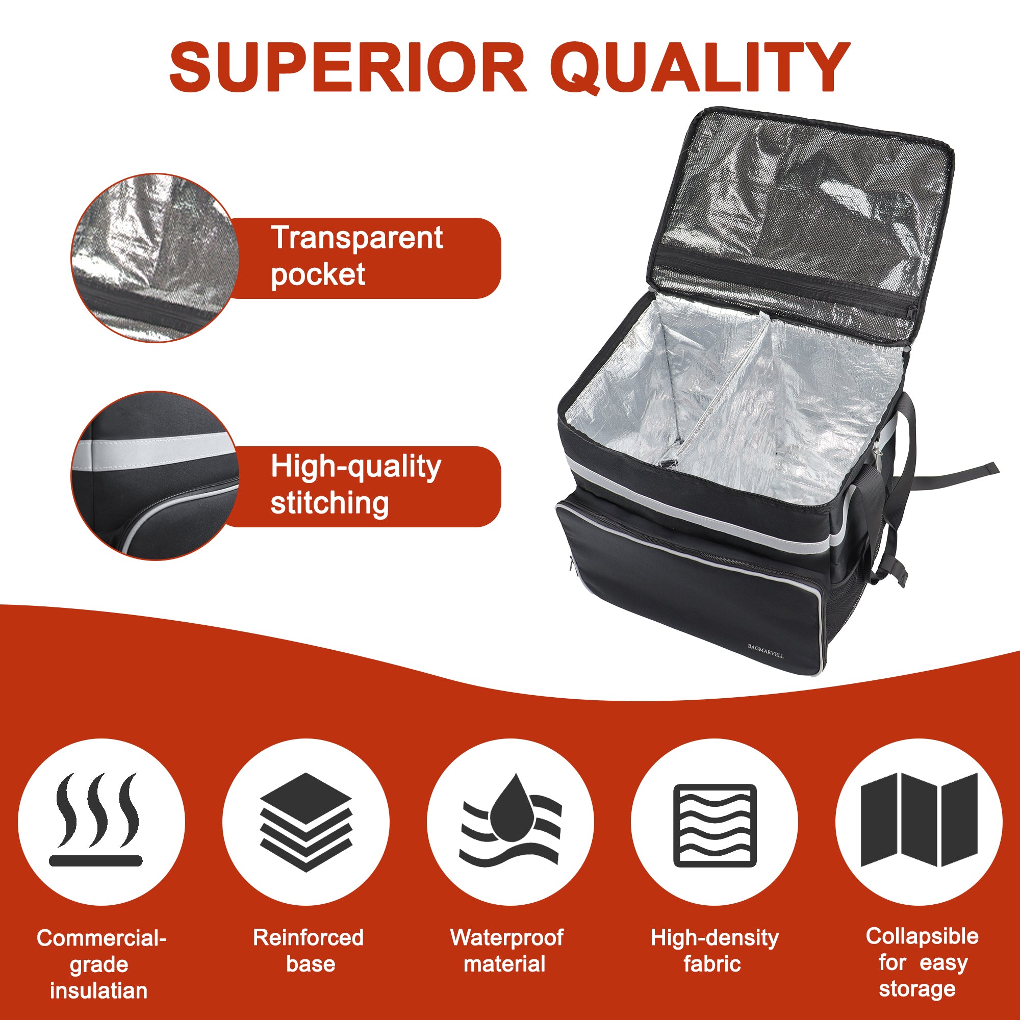 BAGMARVELL Food Delivery Backpack